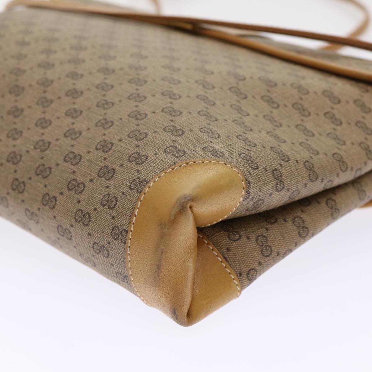 GUCCI Micro GG Canvas Shoulder Bag PVC Leather Beige 14•001•5364 ep1026