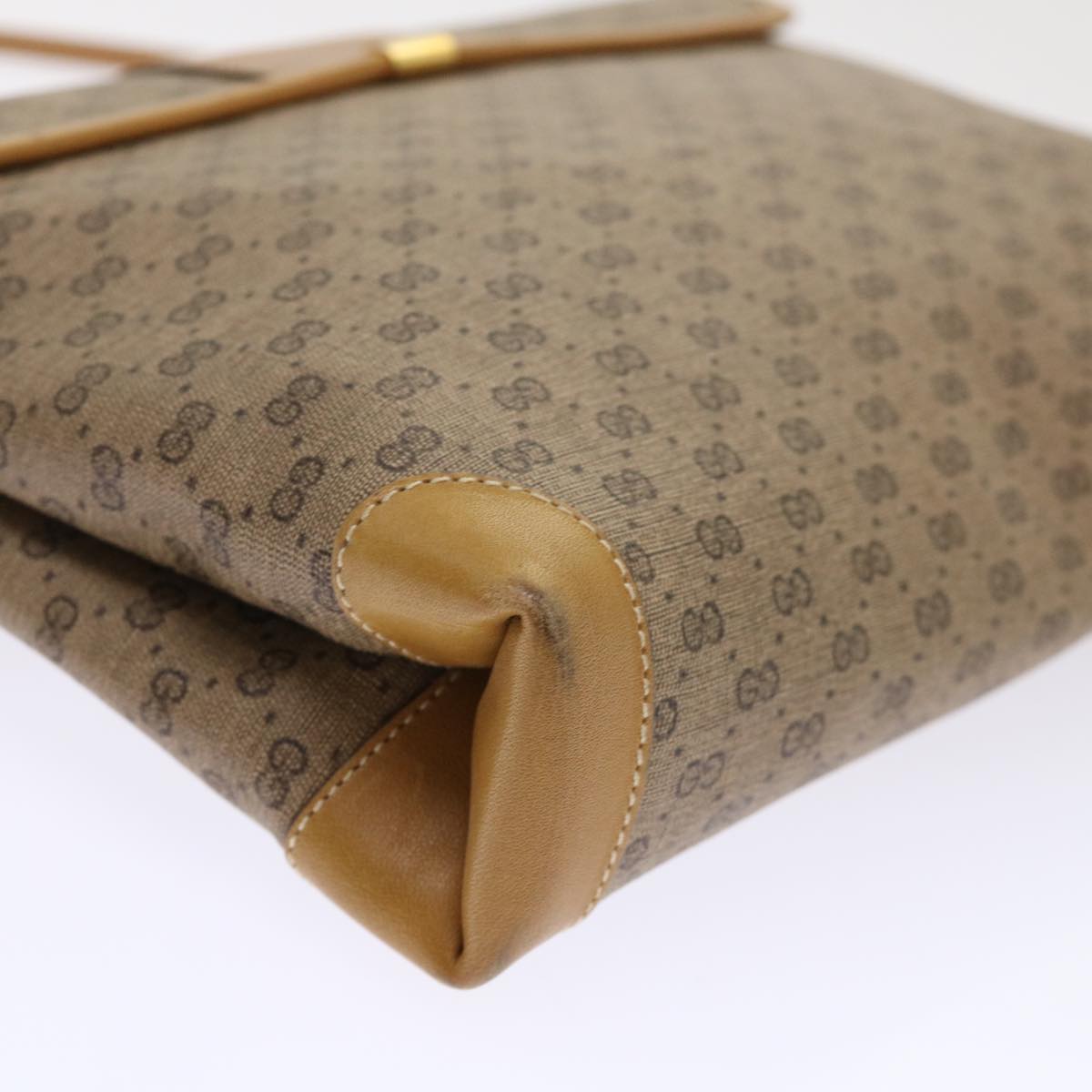 GUCCI Micro GG Canvas Shoulder Bag PVC Leather Beige 14•001•5364 ep1026