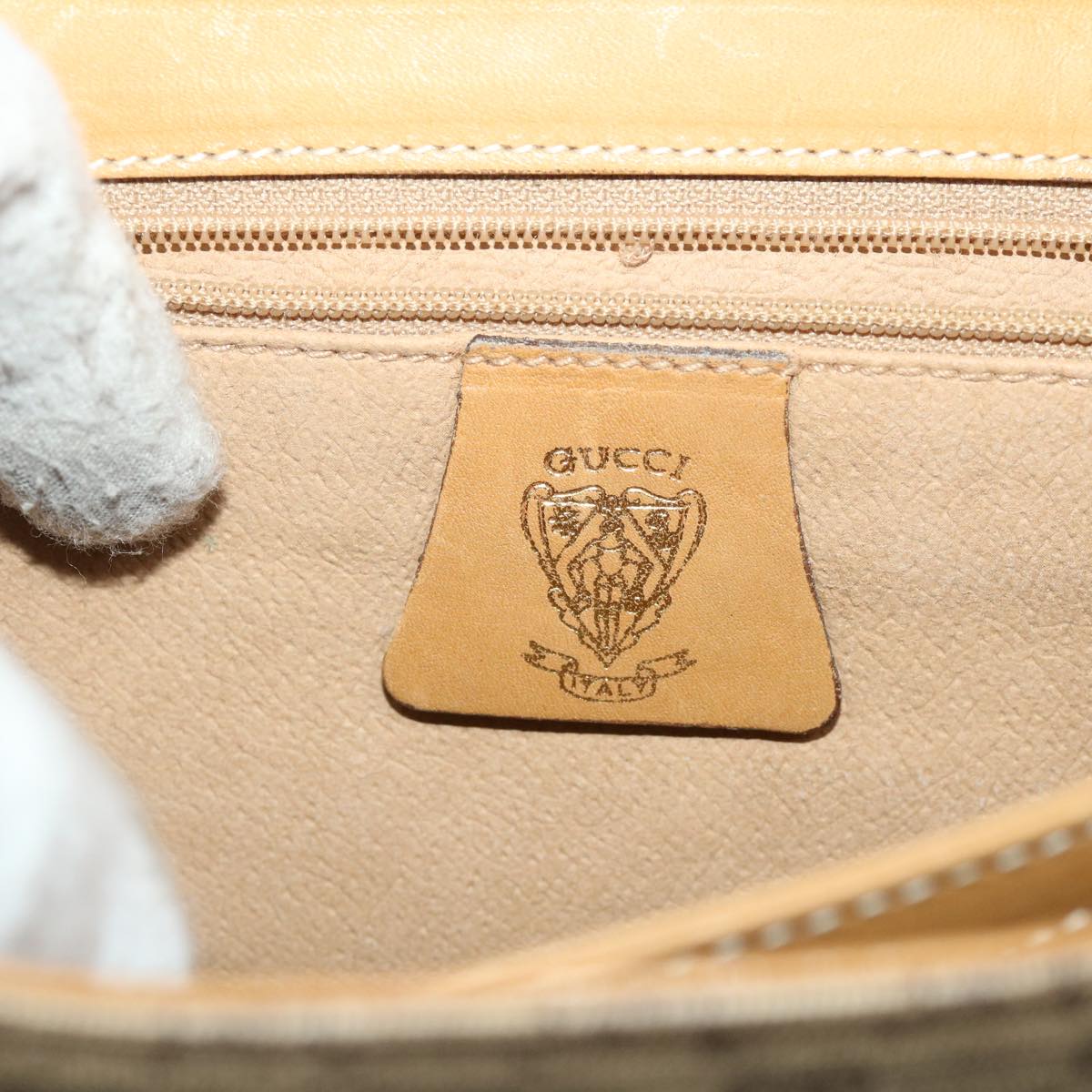 GUCCI Micro GG Canvas Shoulder Bag PVC Leather Beige 14•001•5364 ep1026