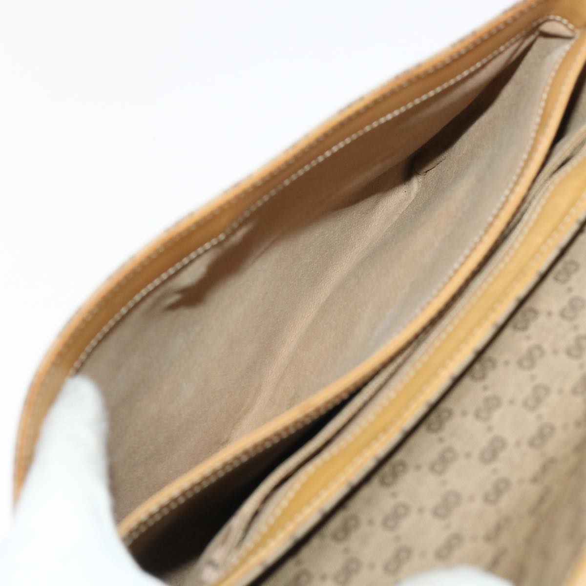 GUCCI Micro GG Canvas Shoulder Bag PVC Leather Beige 14•001•5364 ep1026