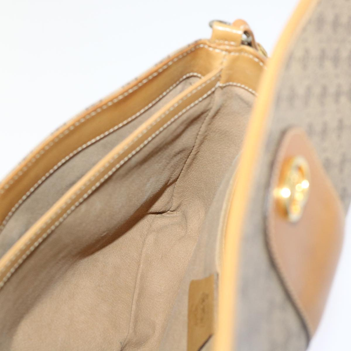 GUCCI Micro GG Canvas Shoulder Bag PVC Leather Beige 14•001•5364 ep1026