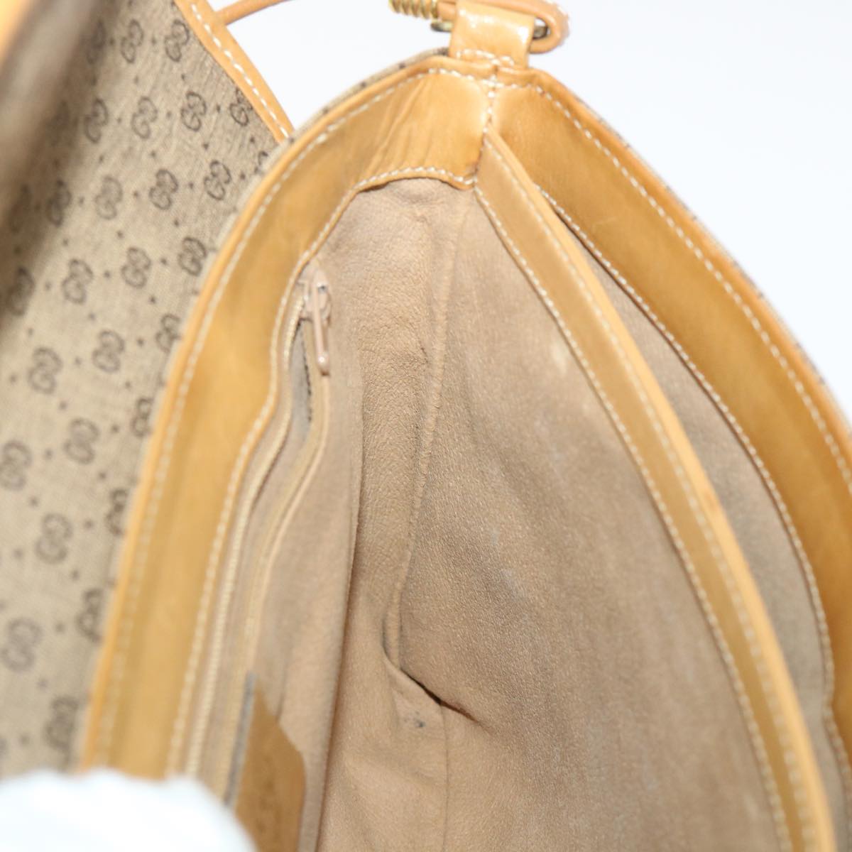 GUCCI Micro GG Canvas Shoulder Bag PVC Leather Beige 14•001•5364 ep1026
