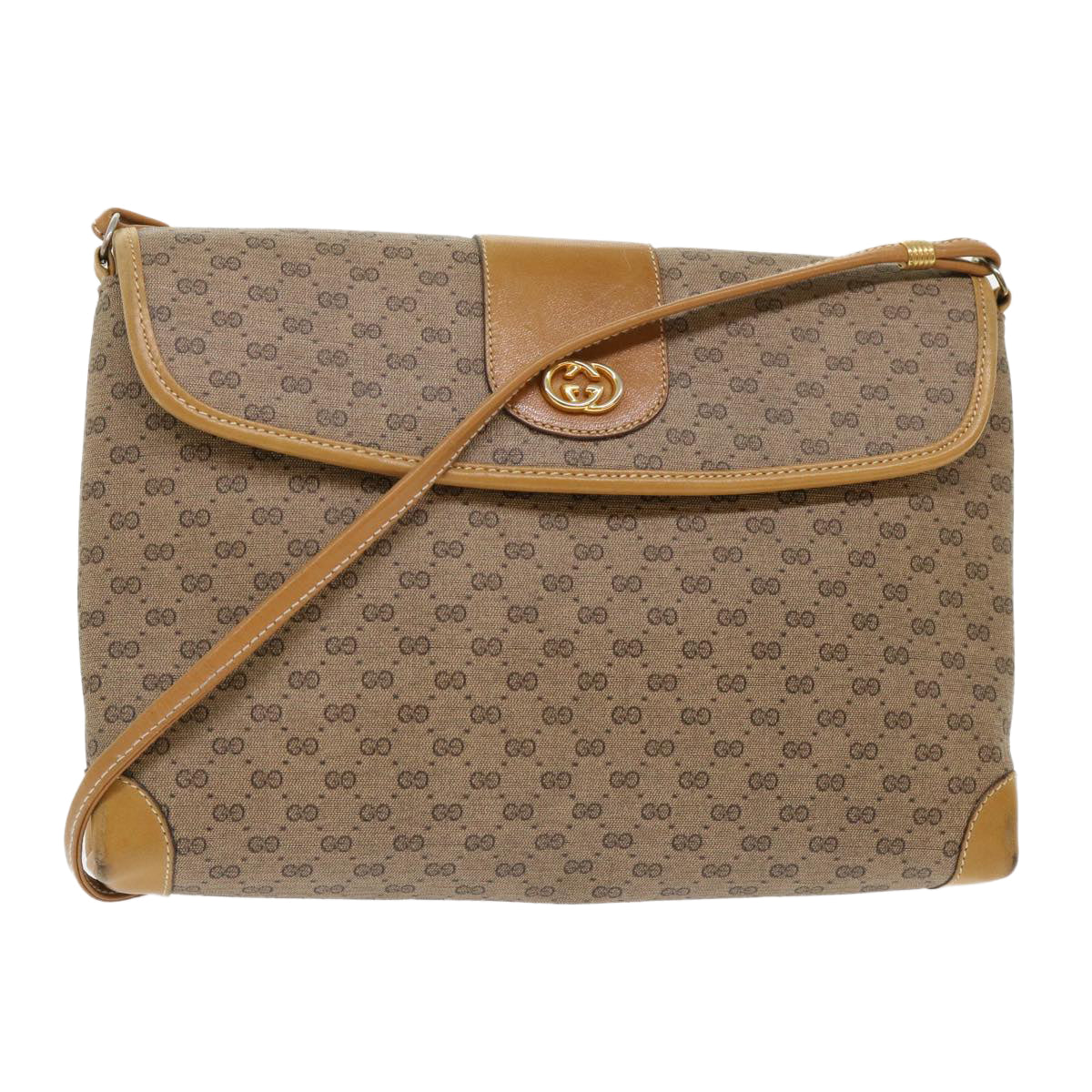 GUCCI Micro GG Canvas Shoulder Bag PVC Leather Beige 14•001•5364 ep1026