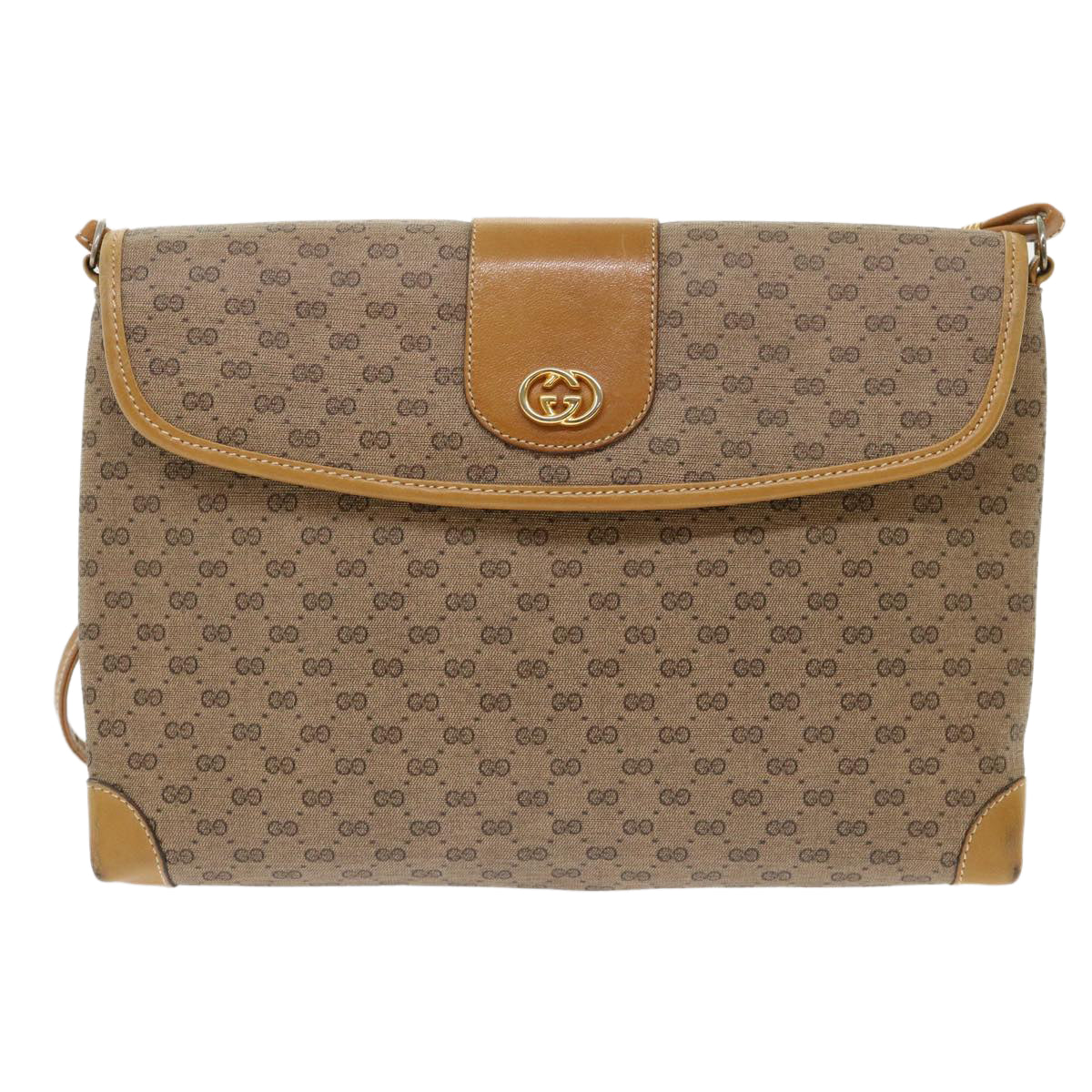 GUCCI Micro GG Canvas Shoulder Bag PVC Leather Beige 14•001•5364 ep1026