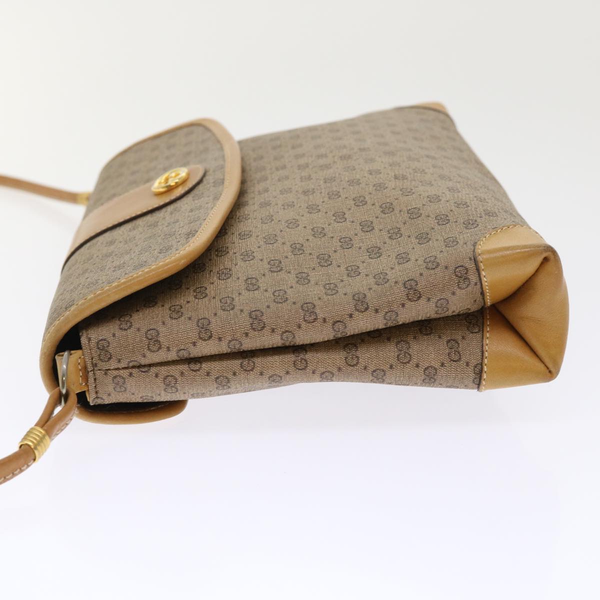 GUCCI Micro GG Canvas Shoulder Bag PVC Leather Beige 14•001•5364 ep1026
