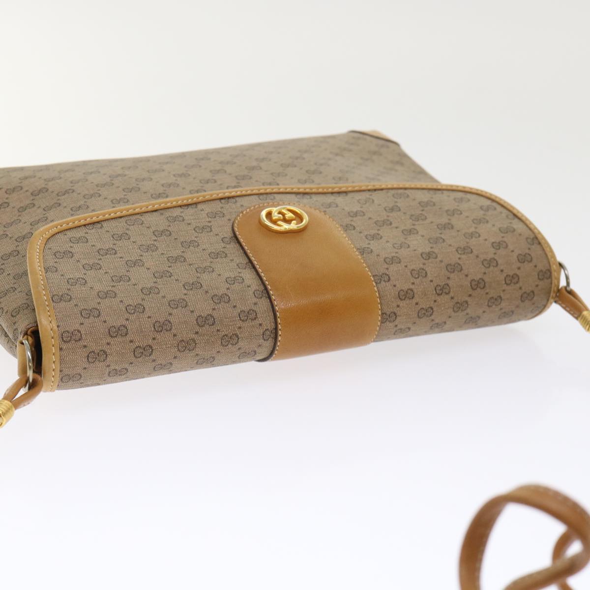 GUCCI Micro GG Canvas Shoulder Bag PVC Leather Beige 14•001•5364 ep1026