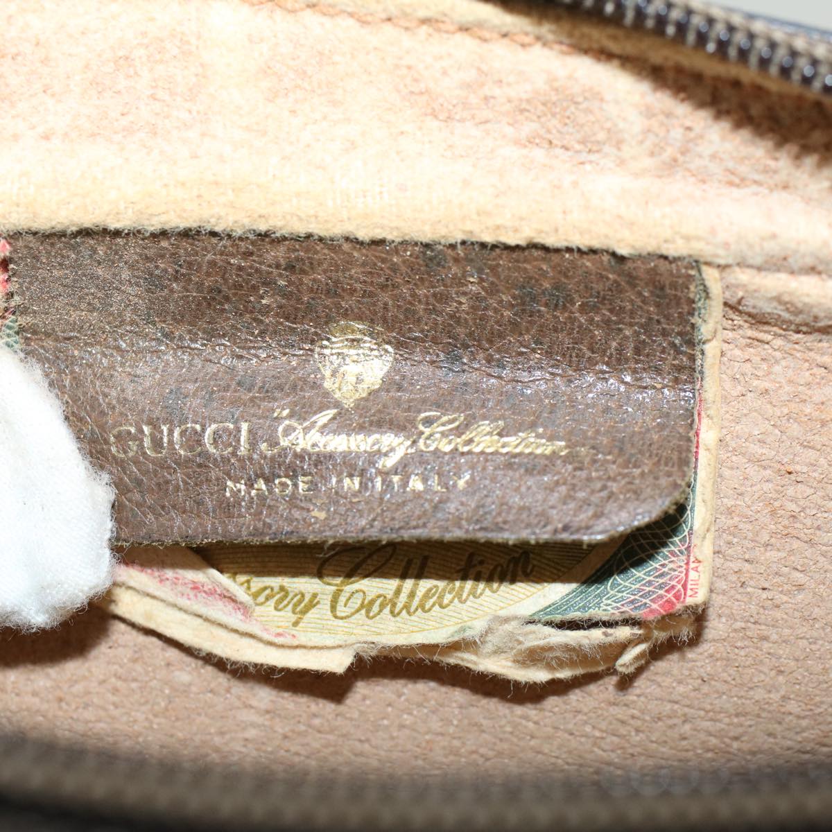 GUCCI GG Canvas Web Sherry Line Clutch Bag Beige Red Green 89.01.012 ep1040