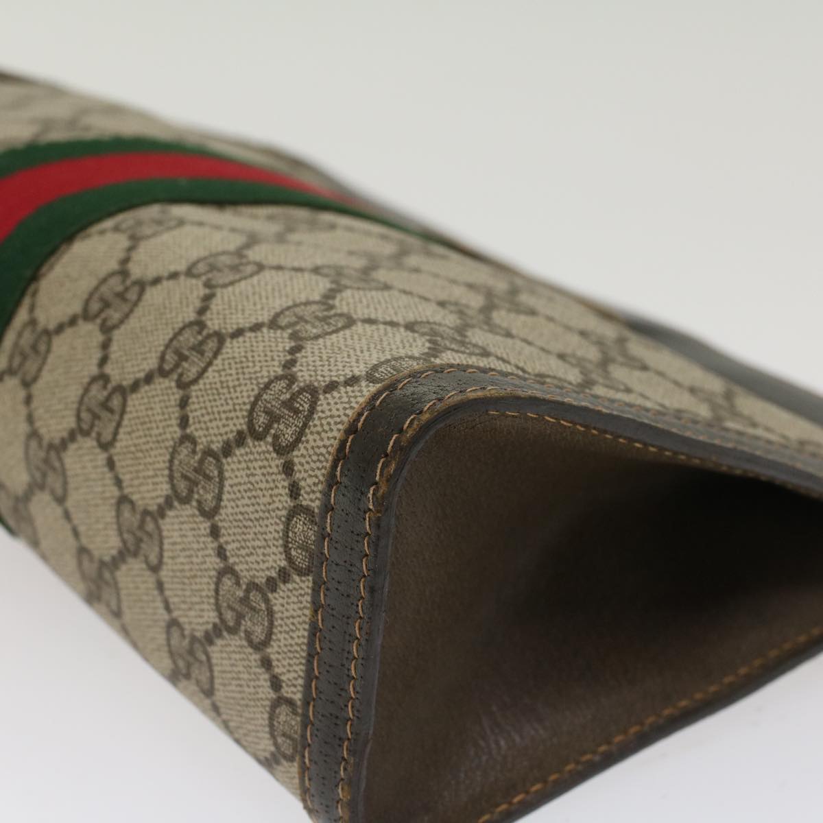 GUCCI GG Canvas Web Sherry Line Clutch Bag Beige 41•014•2125•28 ep1043
