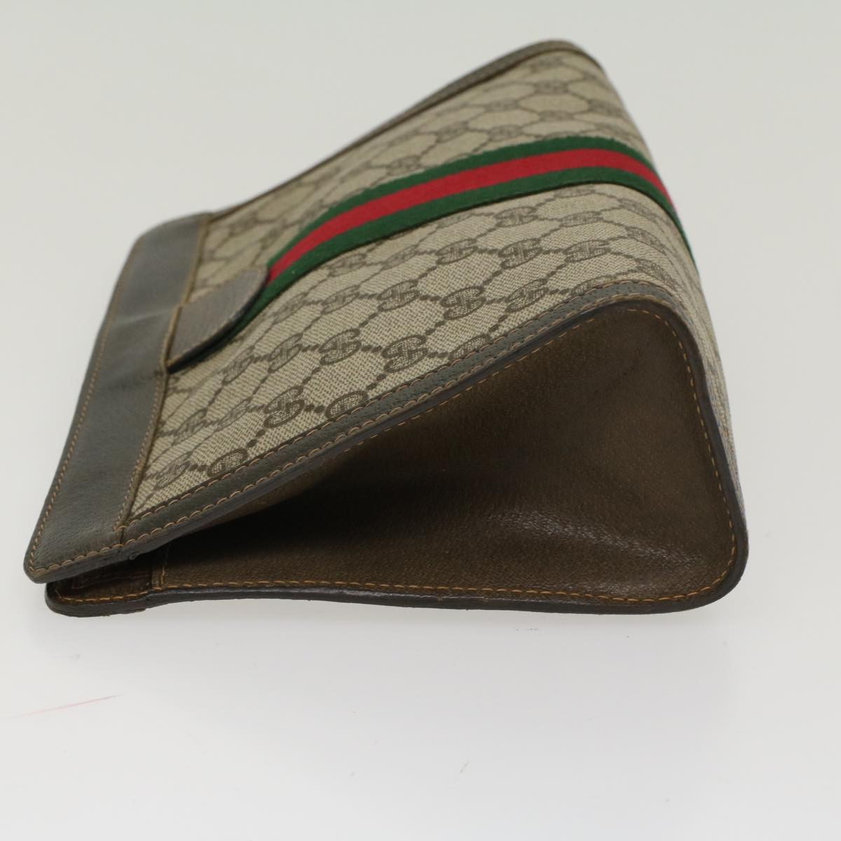 GUCCI GG Canvas Web Sherry Line Clutch Bag Beige 41•014•2125•28 ep1043