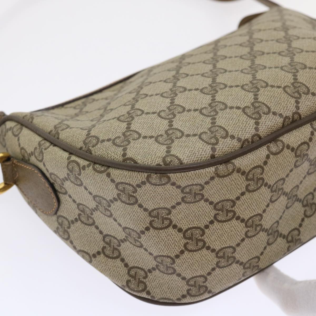 GUCCI GG Canvas Web Sherry Line Shoulder Bag Beige Red 89.02.032 ep1044