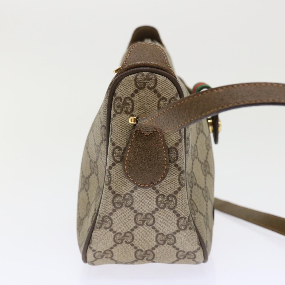 GUCCI GG Canvas Web Sherry Line Shoulder Bag Beige Red 89.02.032 ep1044