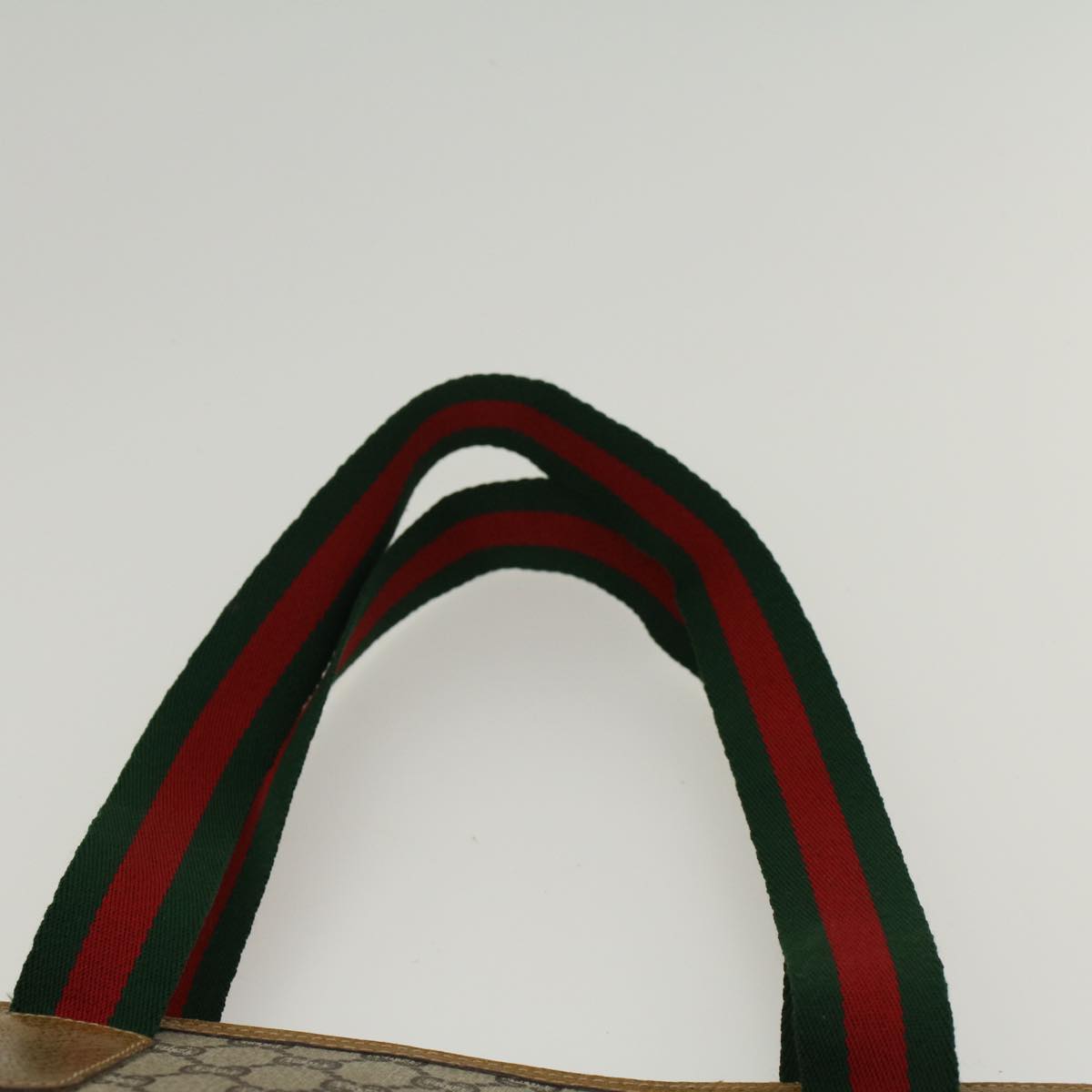 GUCCI GG Plus Canvas Web Sherry Line Tote Bag Beige Red Green ep1048