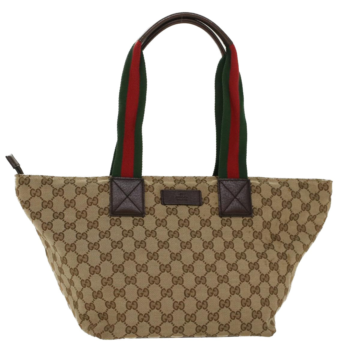 GUCCI GG Canvas Web Sherry Line Tote Bag Leather Beige Red 131230 ep1049