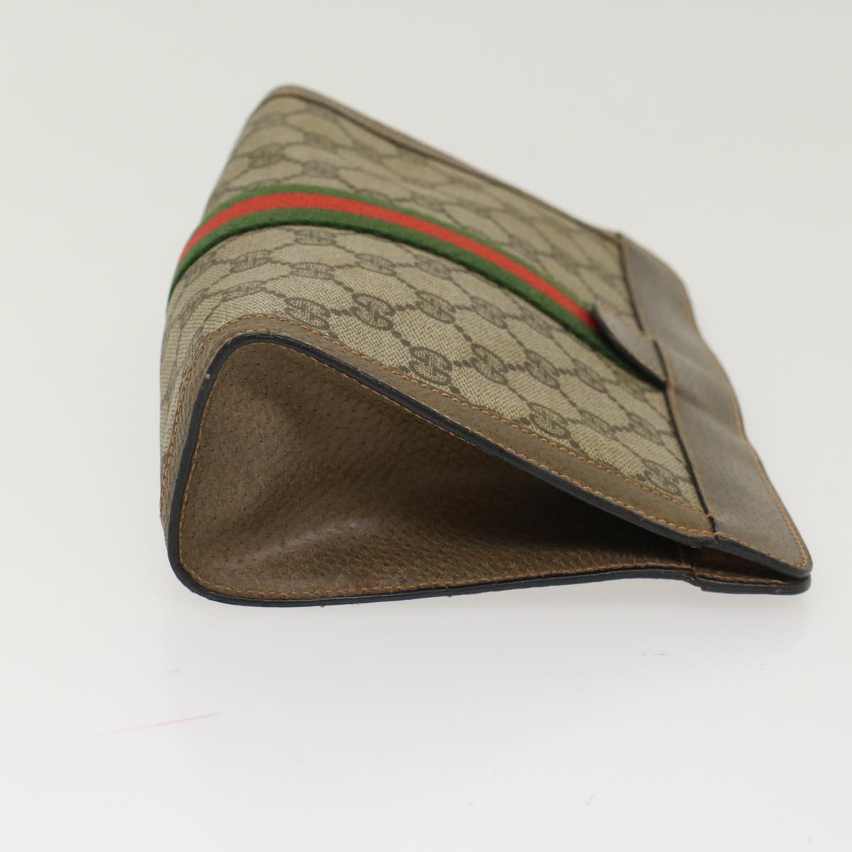 GUCCI GG Canvas Web Sherry Line Clutch Bag Beige Red 89•01•001 ep1055