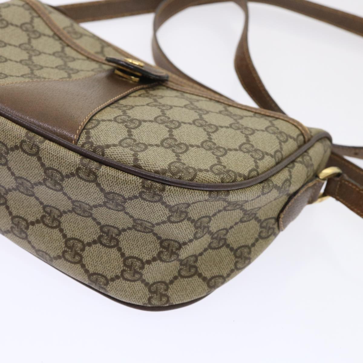 GUCCI GG Canvas Web Sherry Line Shoulder Bag Beige Red 001•58•6177 ep1075