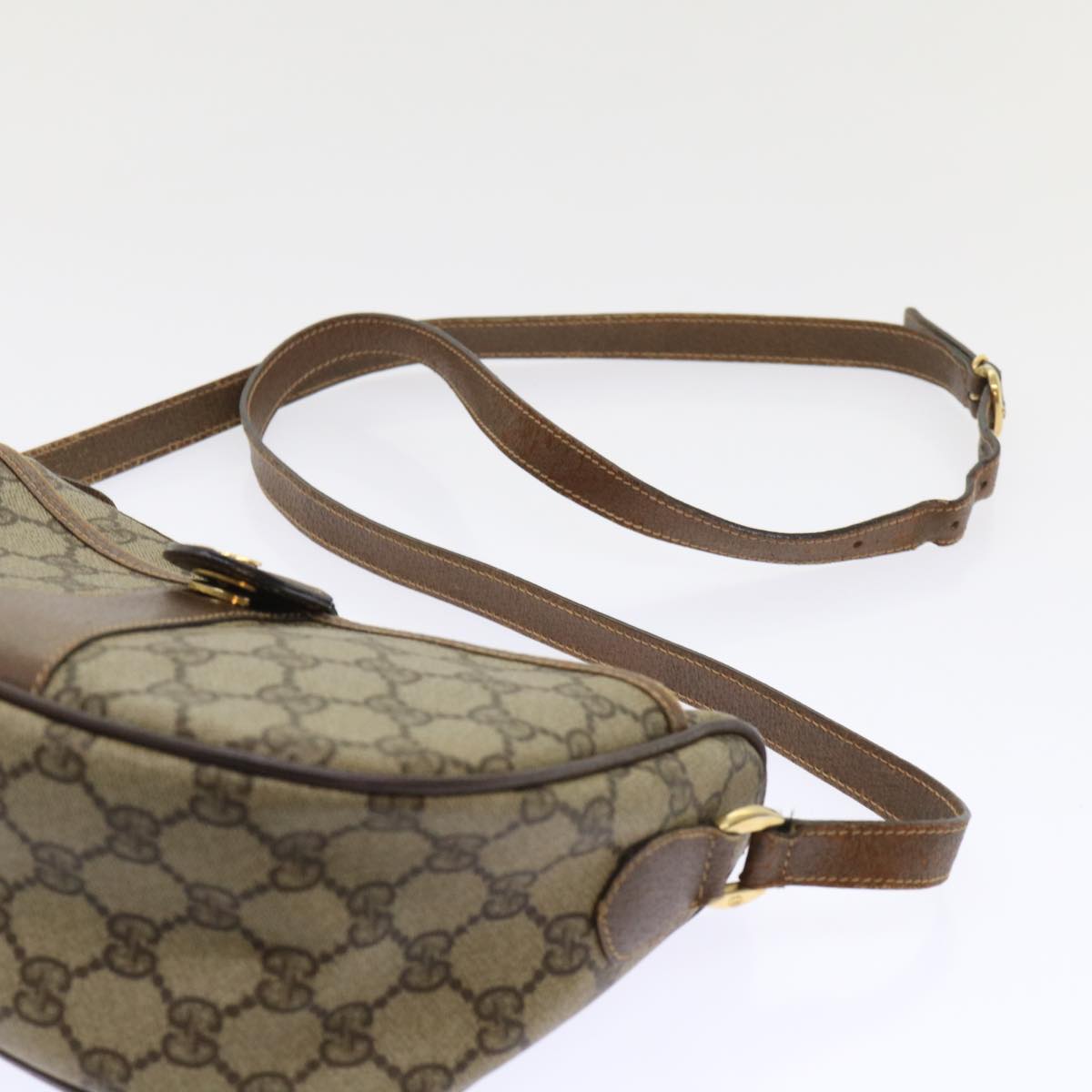 GUCCI GG Canvas Web Sherry Line Shoulder Bag Beige Red 001•58•6177 ep1075