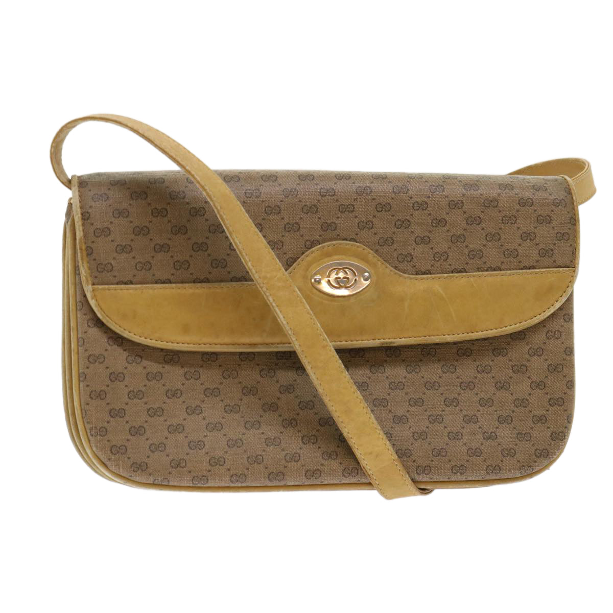 GUCCI Micro GG Canvas Shoulder Bag PVC Leather Beige 004•106•0024 ep1082