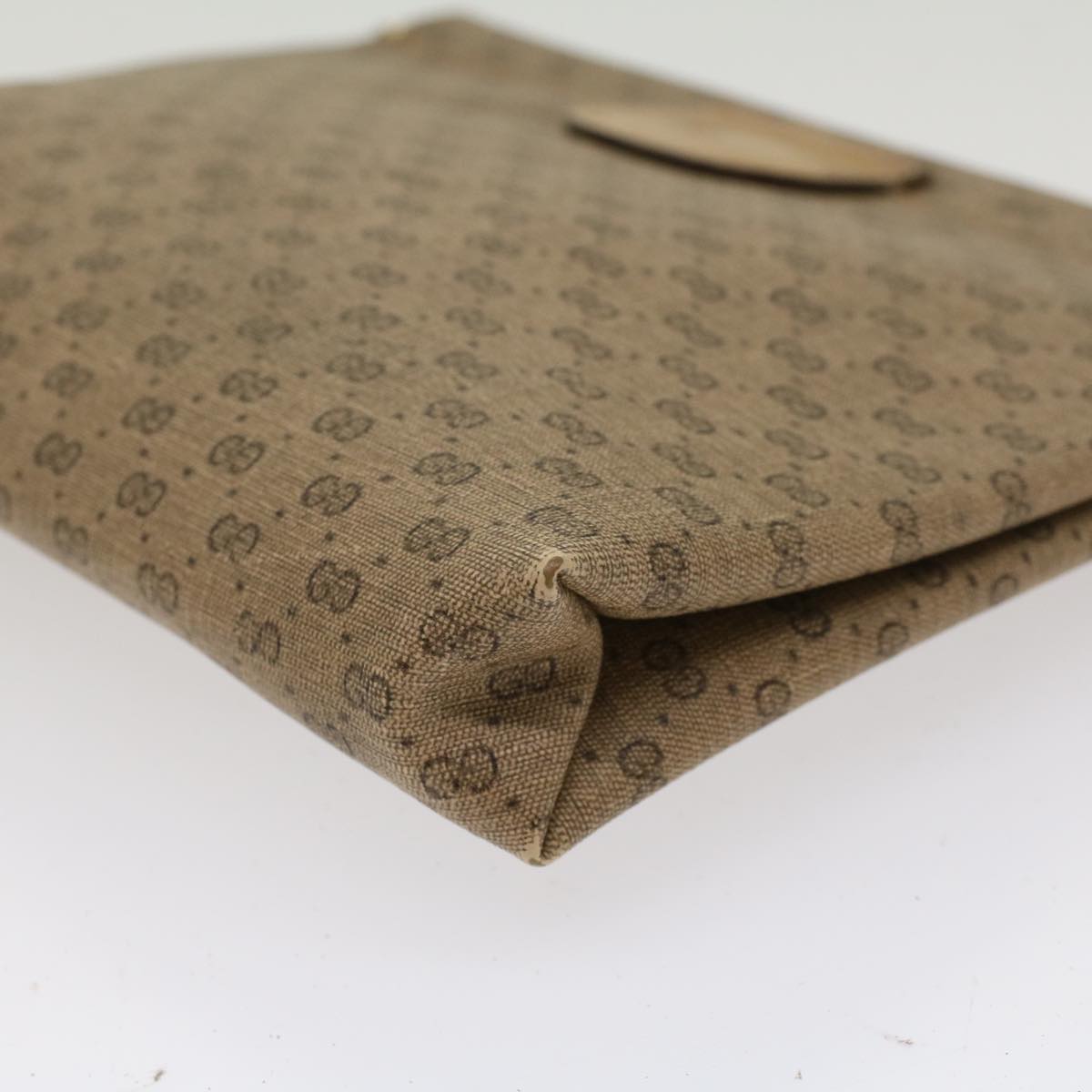 GUCCI Micro GG Canvas Clutch Bag PVC Leather Beige 67-039-5229 ep1090