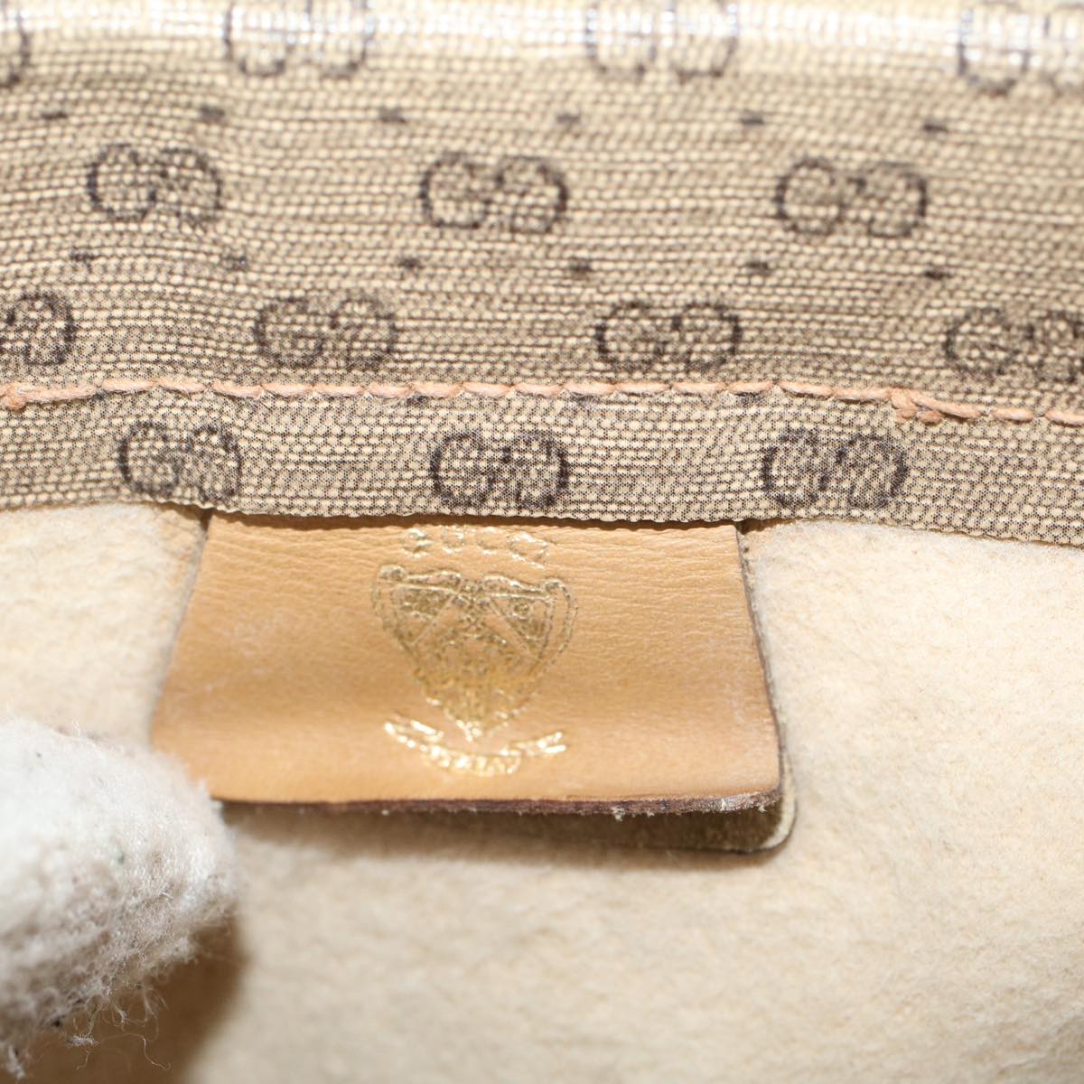 GUCCI Micro GG Canvas Clutch Bag PVC Leather Beige 67-039-5229 ep1090