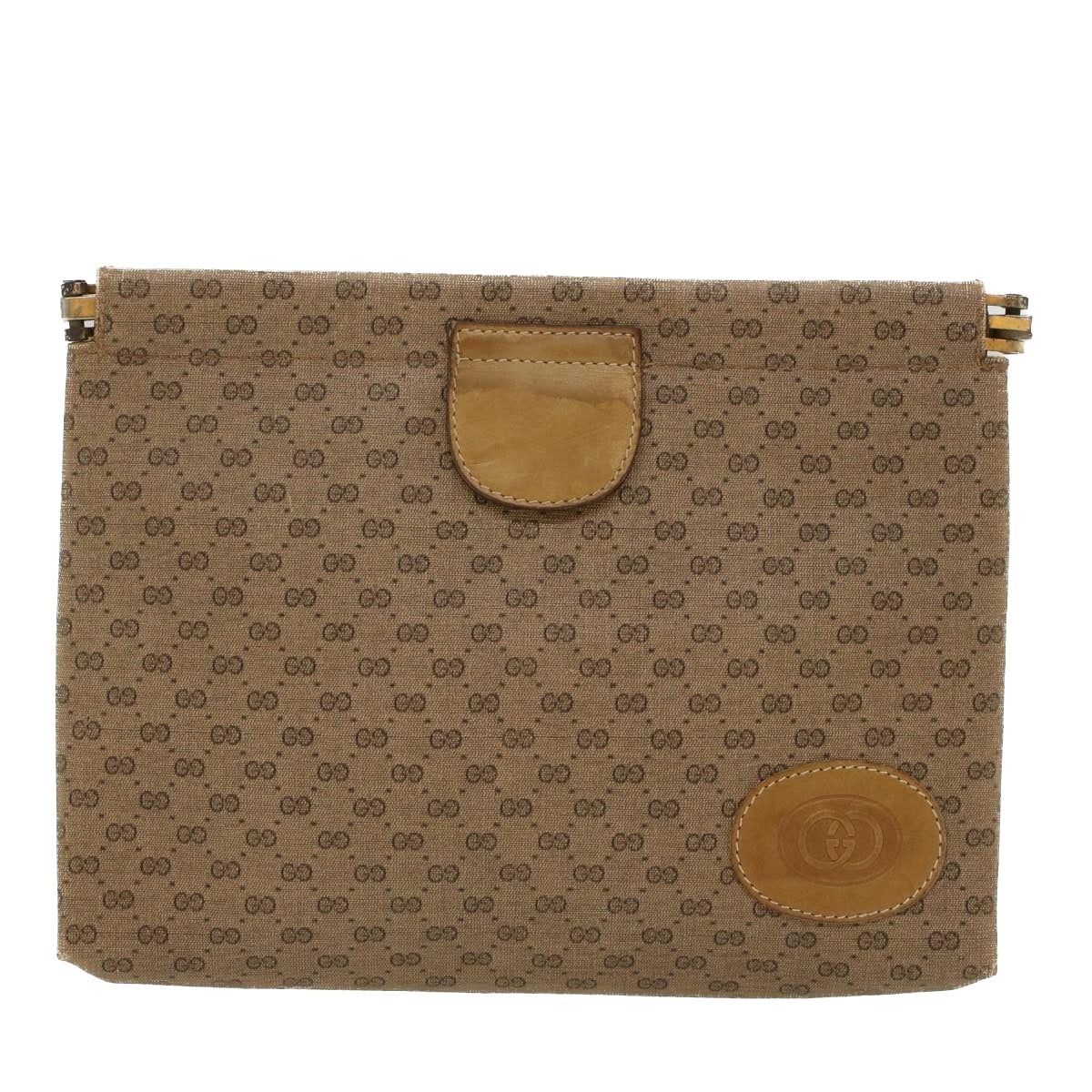 GUCCI Micro GG Canvas Clutch Bag PVC Leather Beige 67-039-5229 ep1090