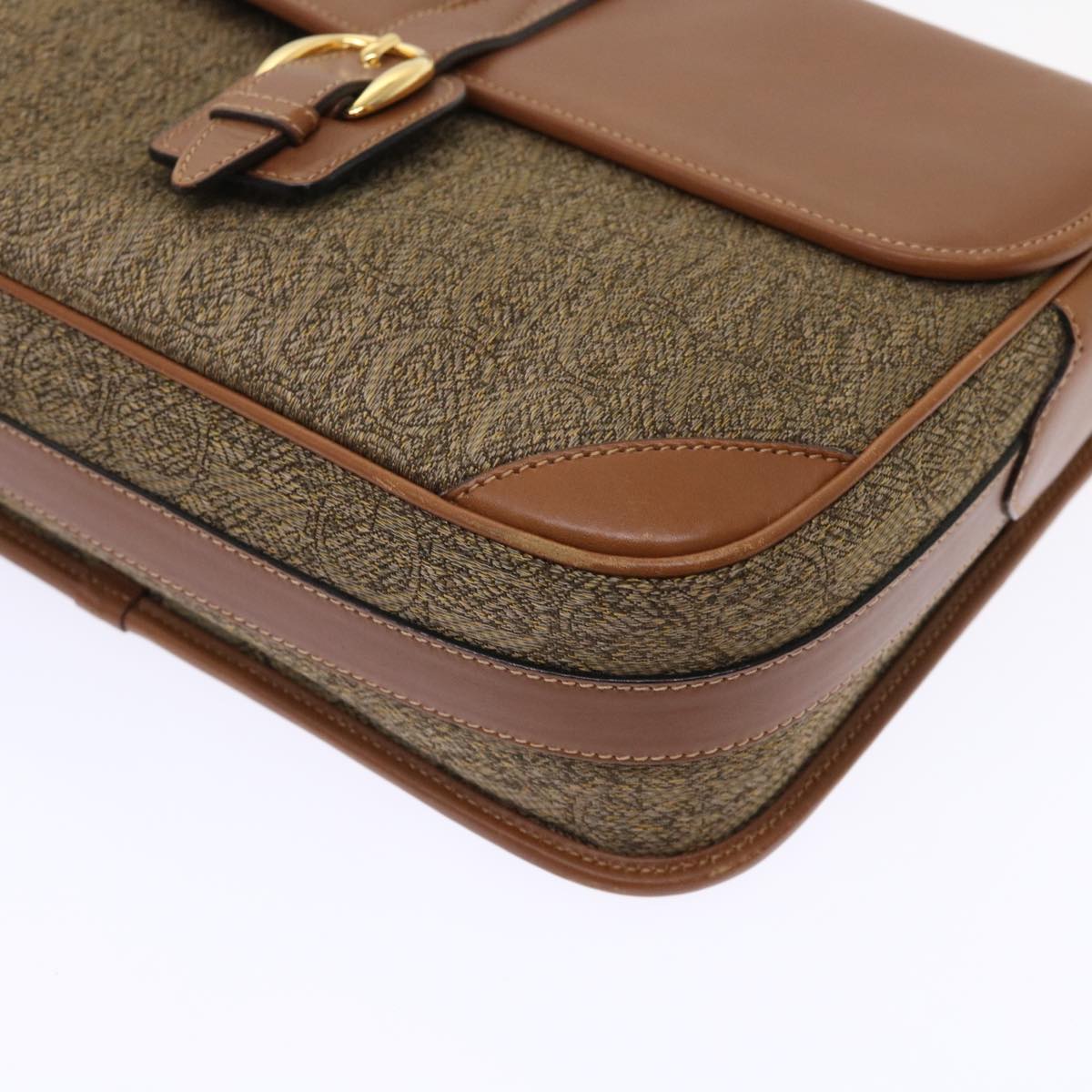 GUCCI Shoulder Bag Canvas Leather Brown 001-113-0613 ep1095