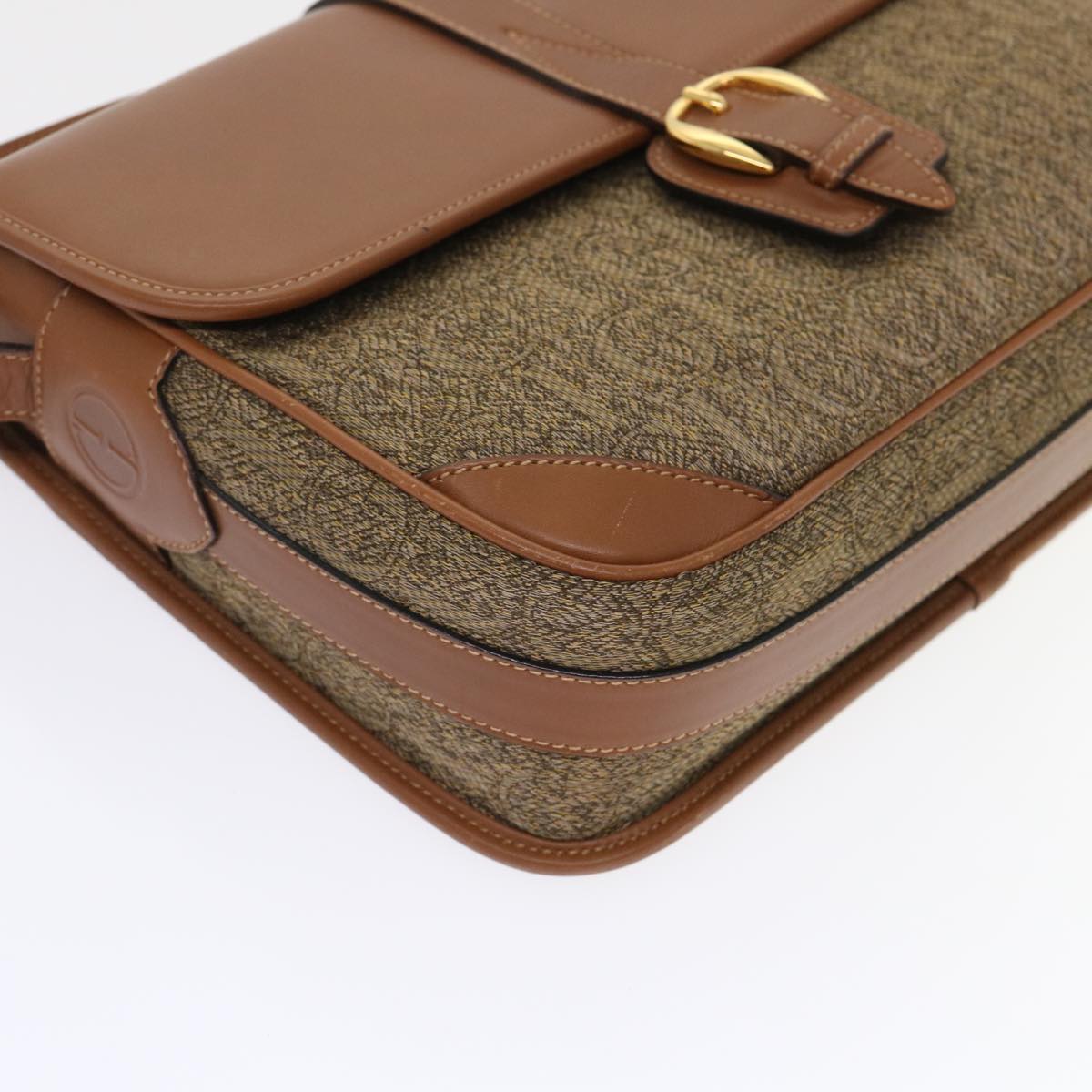 GUCCI Shoulder Bag Canvas Leather Brown 001-113-0613 ep1095