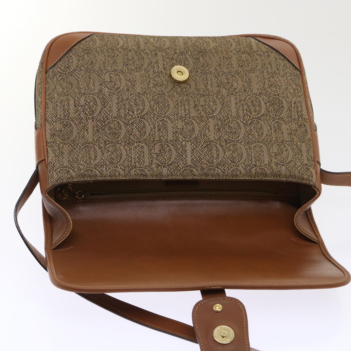 GUCCI Shoulder Bag Canvas Leather Brown 001-113-0613 ep1095