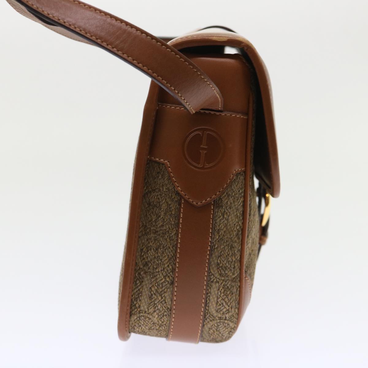 GUCCI Shoulder Bag Canvas Leather Brown 001-113-0613 ep1095