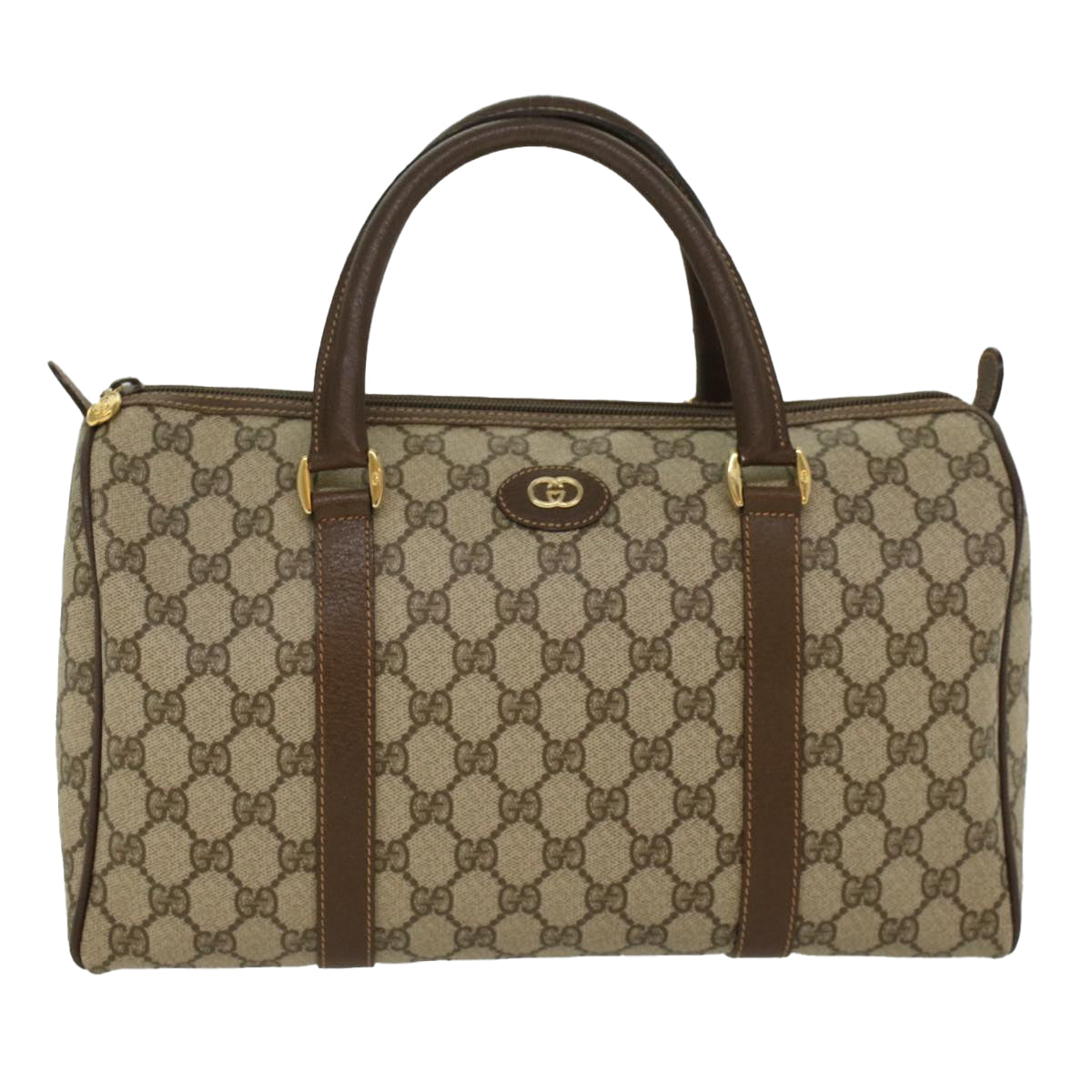 GUCCI GG Canvas Boston Bag PVC Leather Beige 002•615•0842 ep1105
