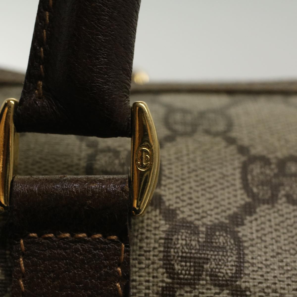 GUCCI GG Canvas Boston Bag PVC Leather Beige 002•615•0842 ep1105