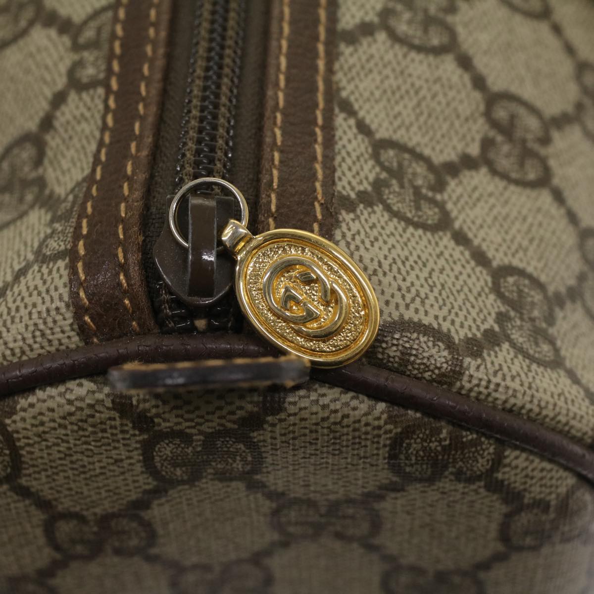 GUCCI GG Canvas Boston Bag PVC Leather Beige 002•615•0842 ep1105