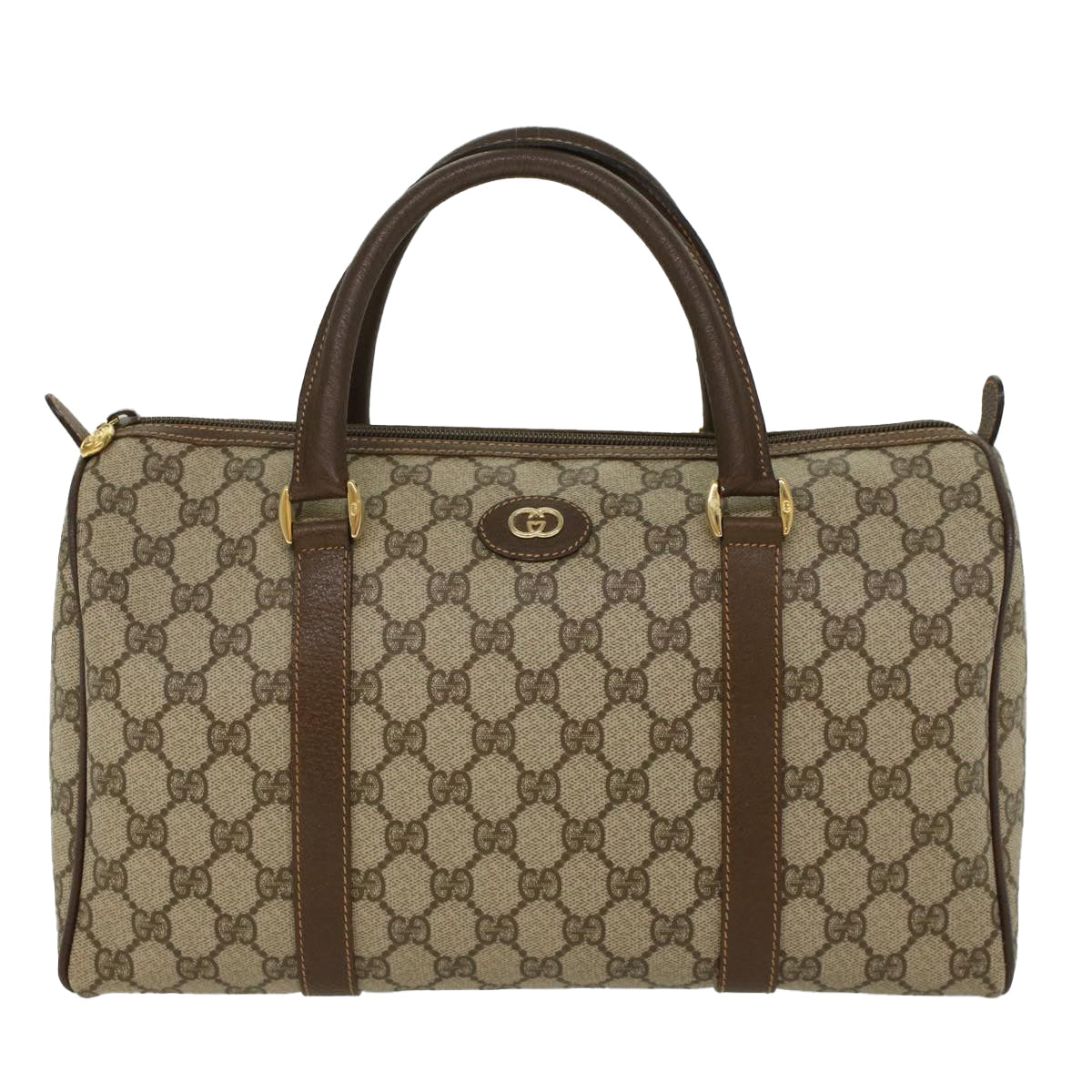 GUCCI GG Canvas Boston Bag PVC Leather Beige 002•615•0842 ep1105