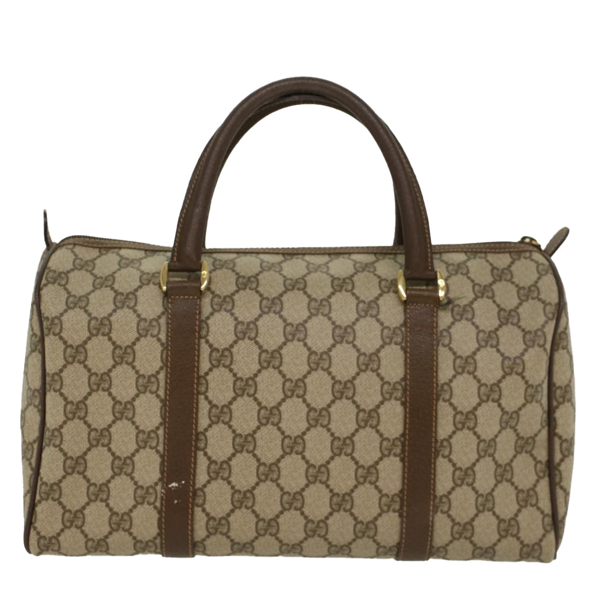 GUCCI GG Canvas Boston Bag PVC Leather Beige 002•615•0842 ep1105