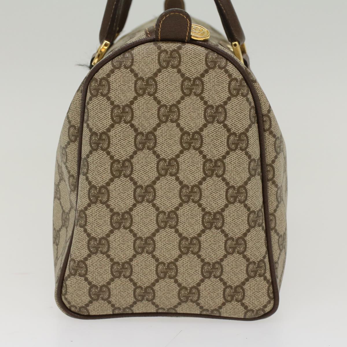 GUCCI GG Canvas Boston Bag PVC Leather Beige 002•615•0842 ep1105