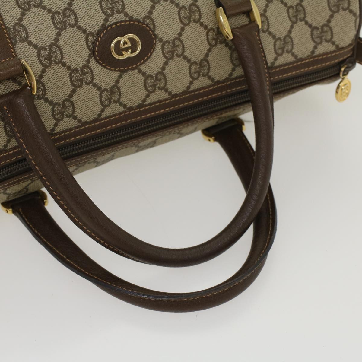 GUCCI GG Canvas Boston Bag PVC Leather Beige 002•615•0842 ep1105