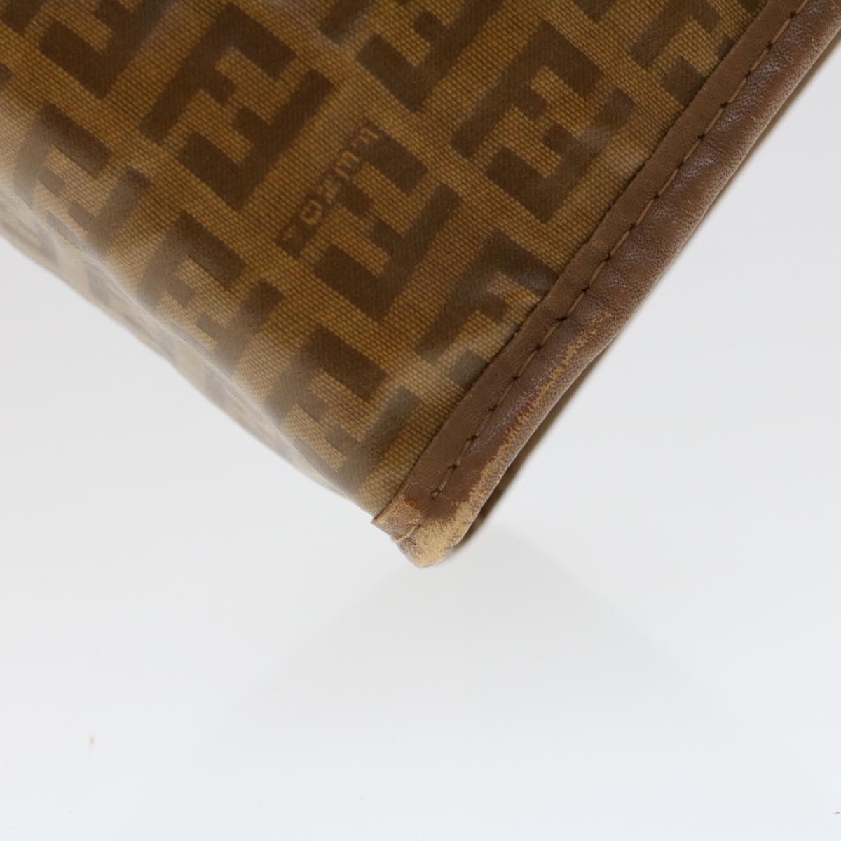 FENDI Zucchino Canvas Clutch Bag Brown ep1106