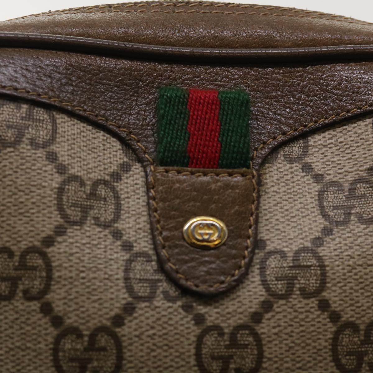 GUCCI GG Canvas Web Sherry Line Shoulder Bag Beige Red 89.02.066 ep1110