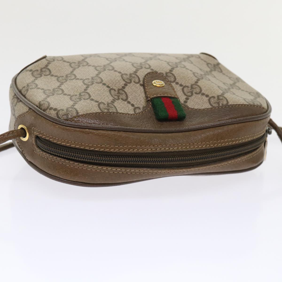 GUCCI GG Canvas Web Sherry Line Shoulder Bag Beige Red 89.02.066 ep1110