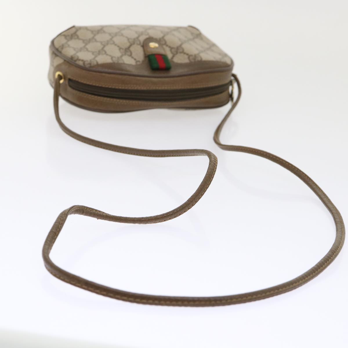 GUCCI GG Canvas Web Sherry Line Shoulder Bag Beige Red 89.02.066 ep1110