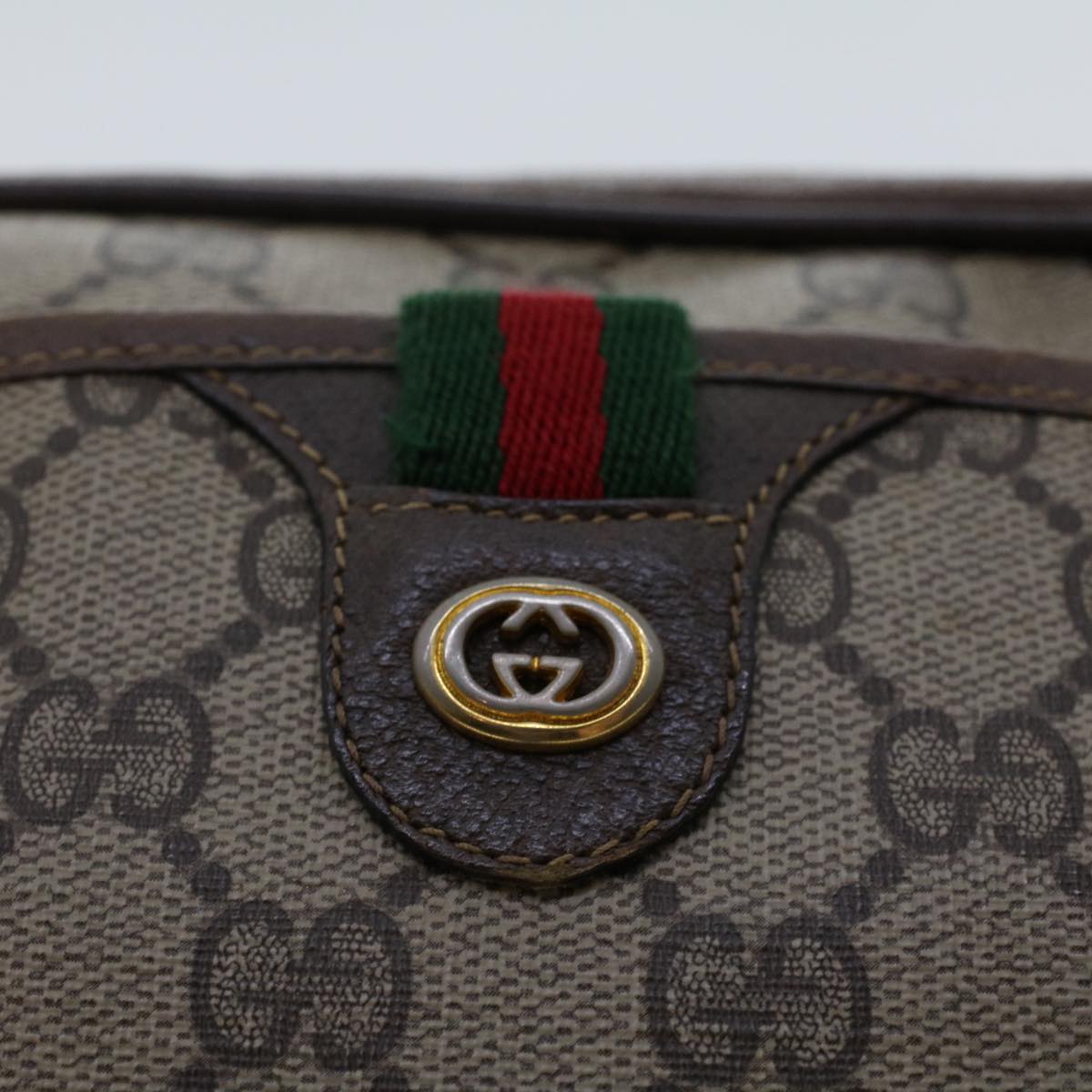 GUCCI GG Canvas Web Sherry Line Shoulder Bag Beige Red 116.02.089 ep1118