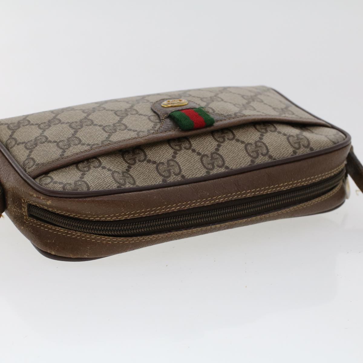 GUCCI GG Canvas Web Sherry Line Shoulder Bag Beige Red 116.02.089 ep1118