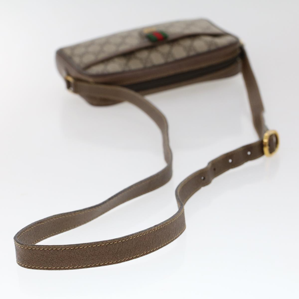 GUCCI GG Canvas Web Sherry Line Shoulder Bag Beige Red 116.02.089 ep1118