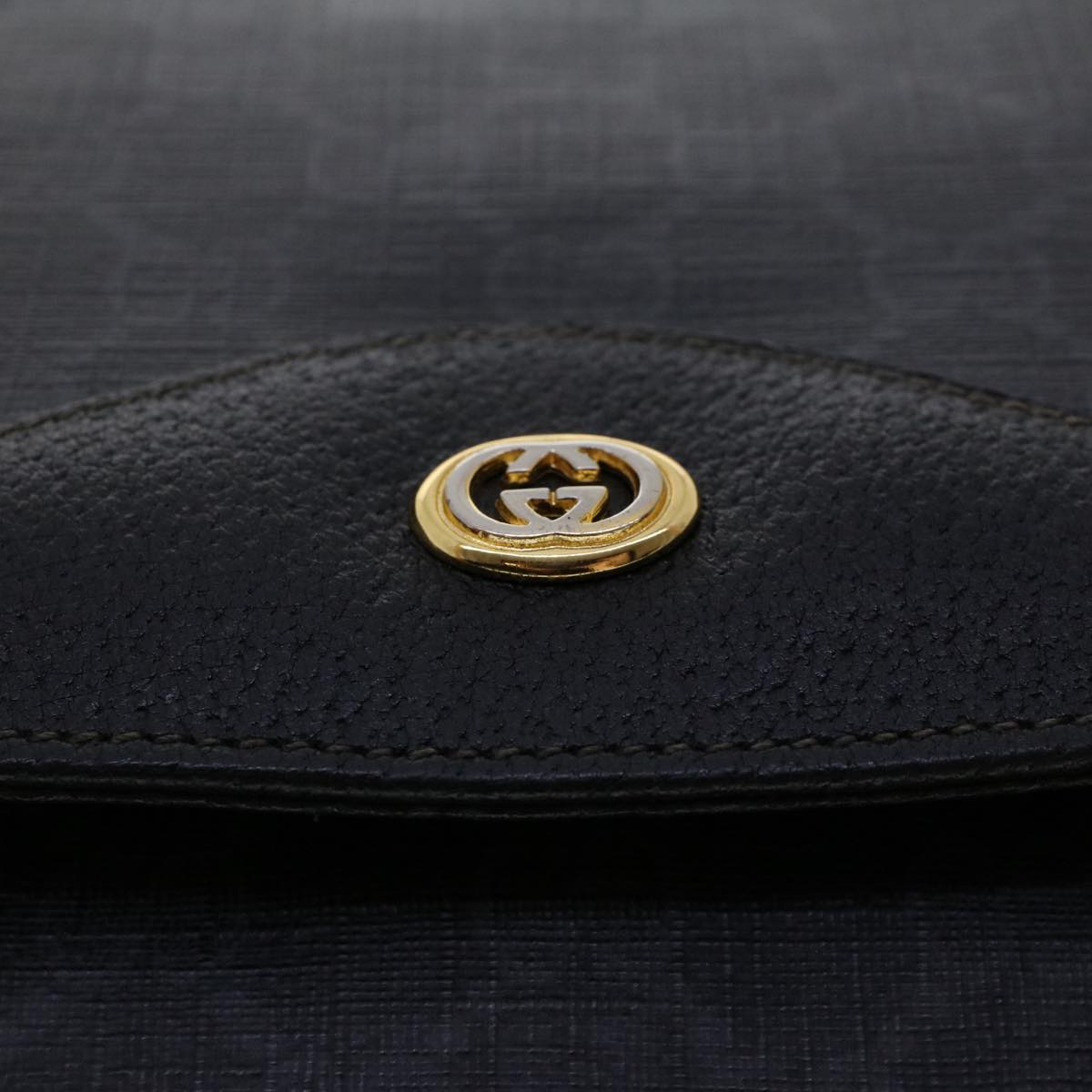 GUCCI GG Canvas Clutch Bag PVC Leather Black 156.02.075 ep1120