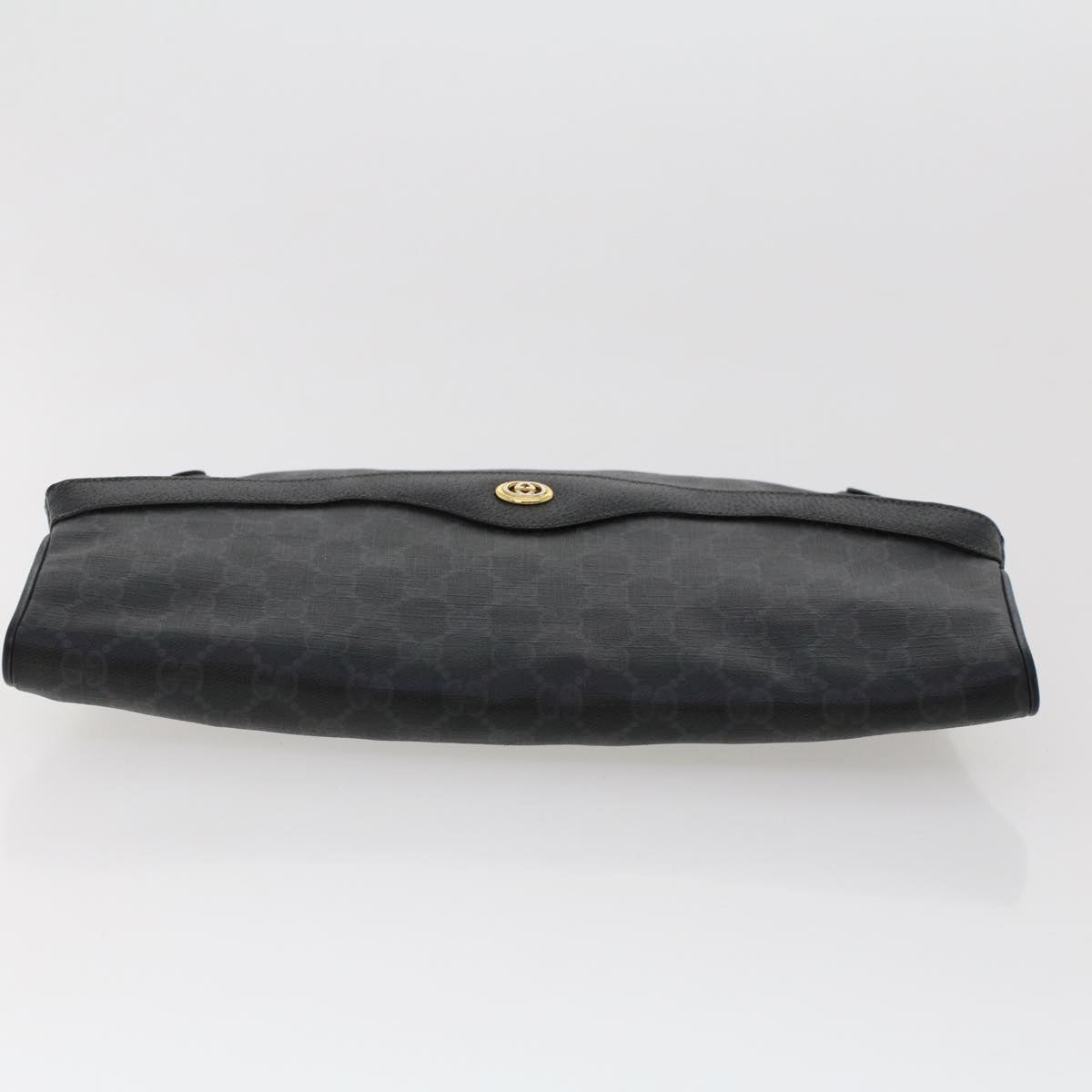 GUCCI GG Canvas Clutch Bag PVC Leather Black 156.02.075 ep1120