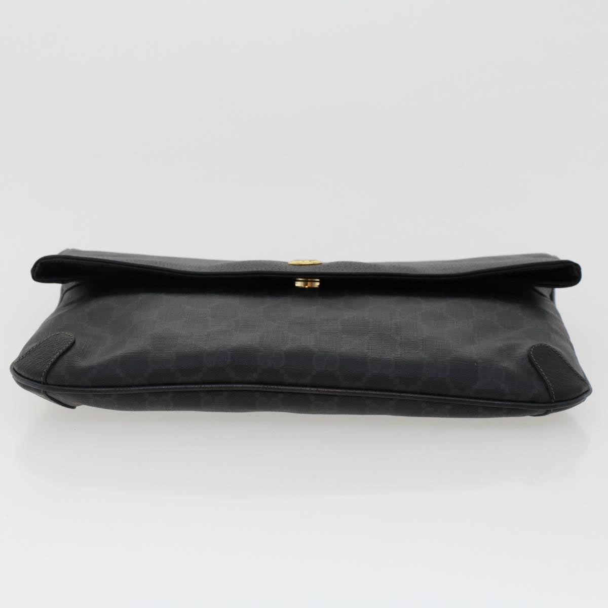 GUCCI GG Canvas Clutch Bag PVC Leather Black 156.02.075 ep1120