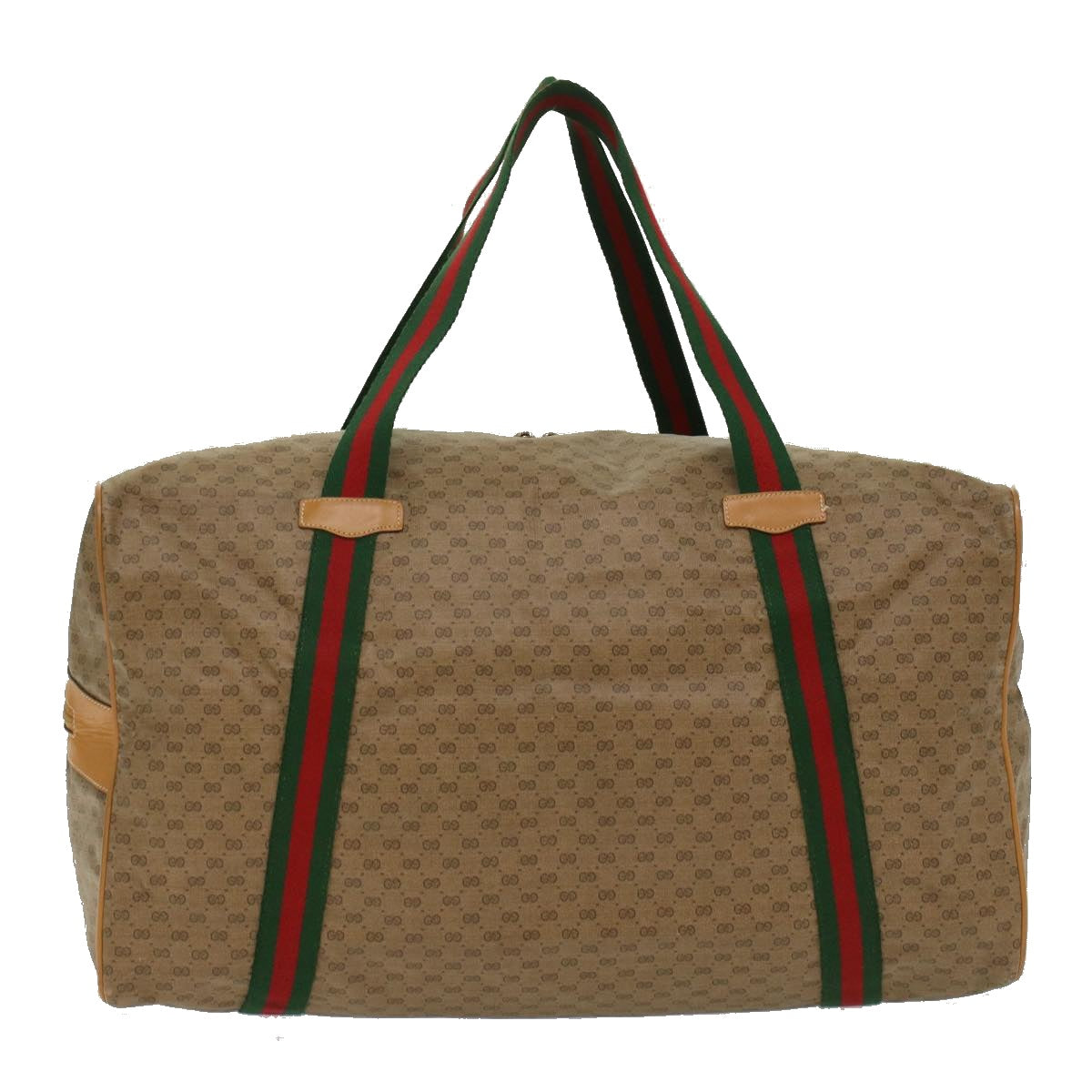 GUCCI Micro GG Canvas Web Sherry Line Boston Bag Beige Red Green ep1122