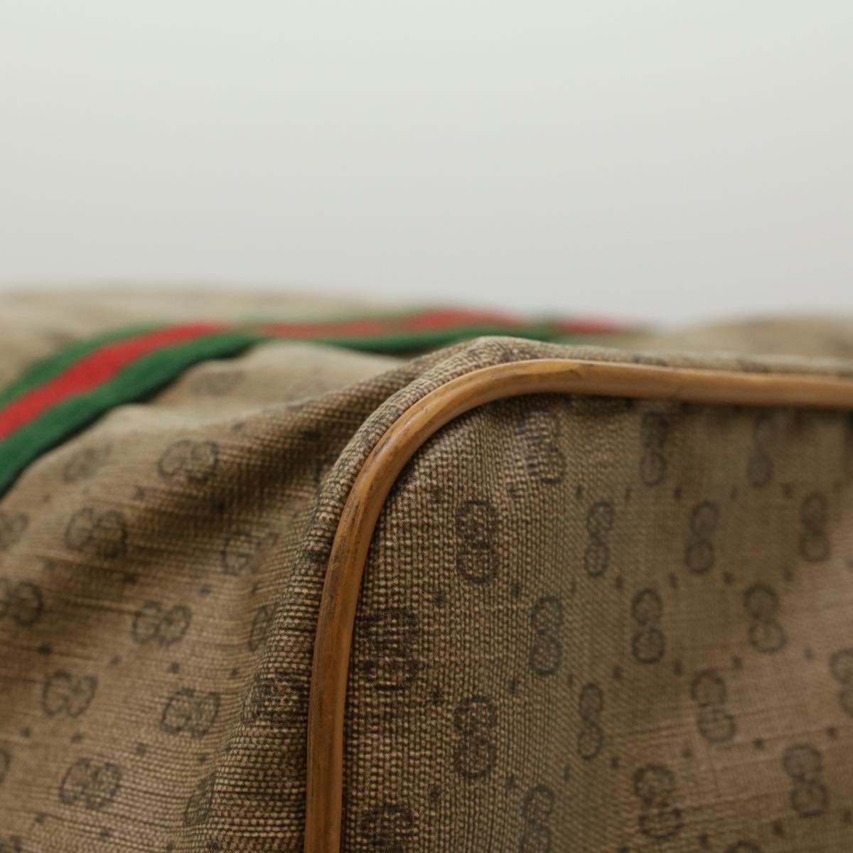 GUCCI Micro GG Canvas Web Sherry Line Boston Bag Beige Red Green ep1122