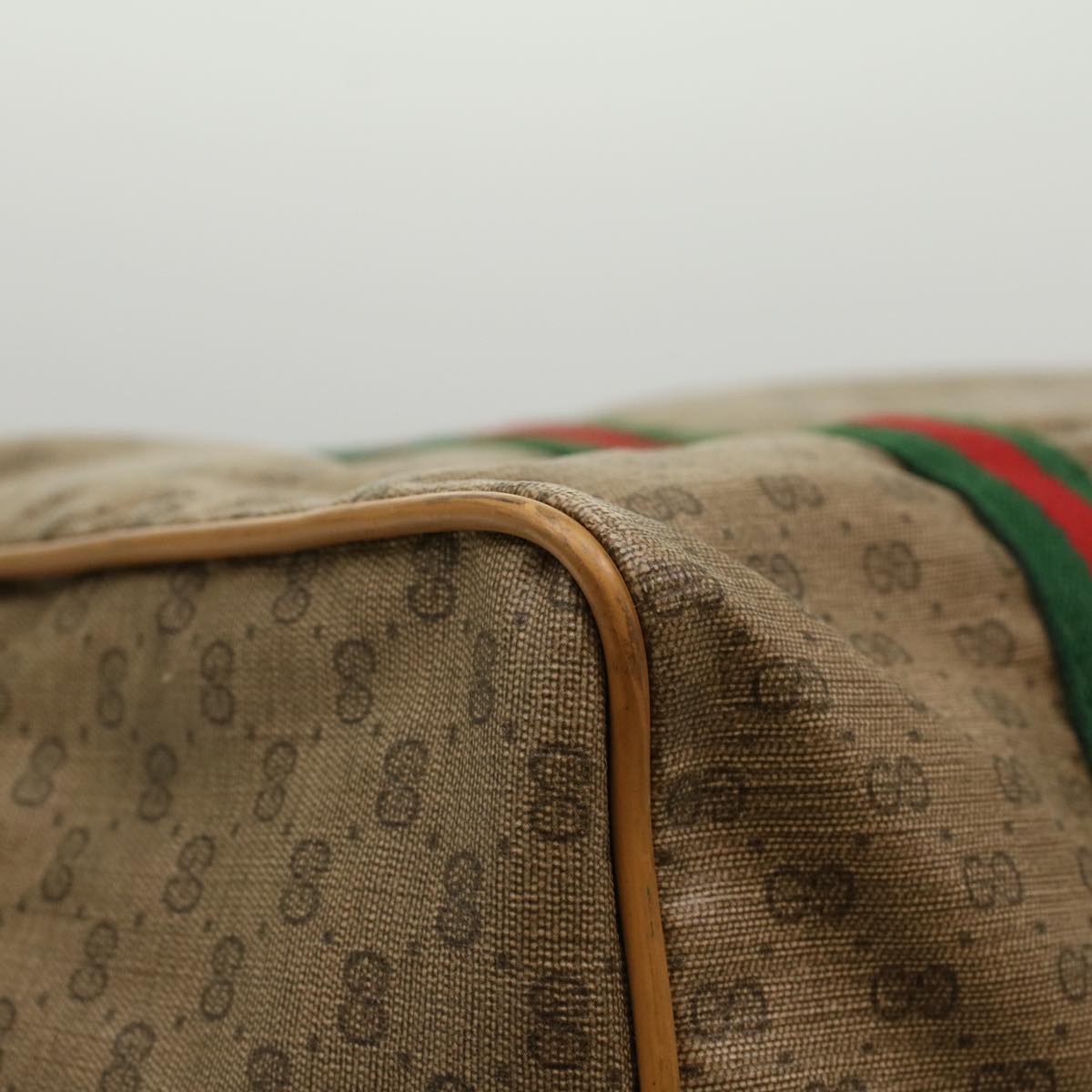 GUCCI Micro GG Canvas Web Sherry Line Boston Bag Beige Red Green ep1122