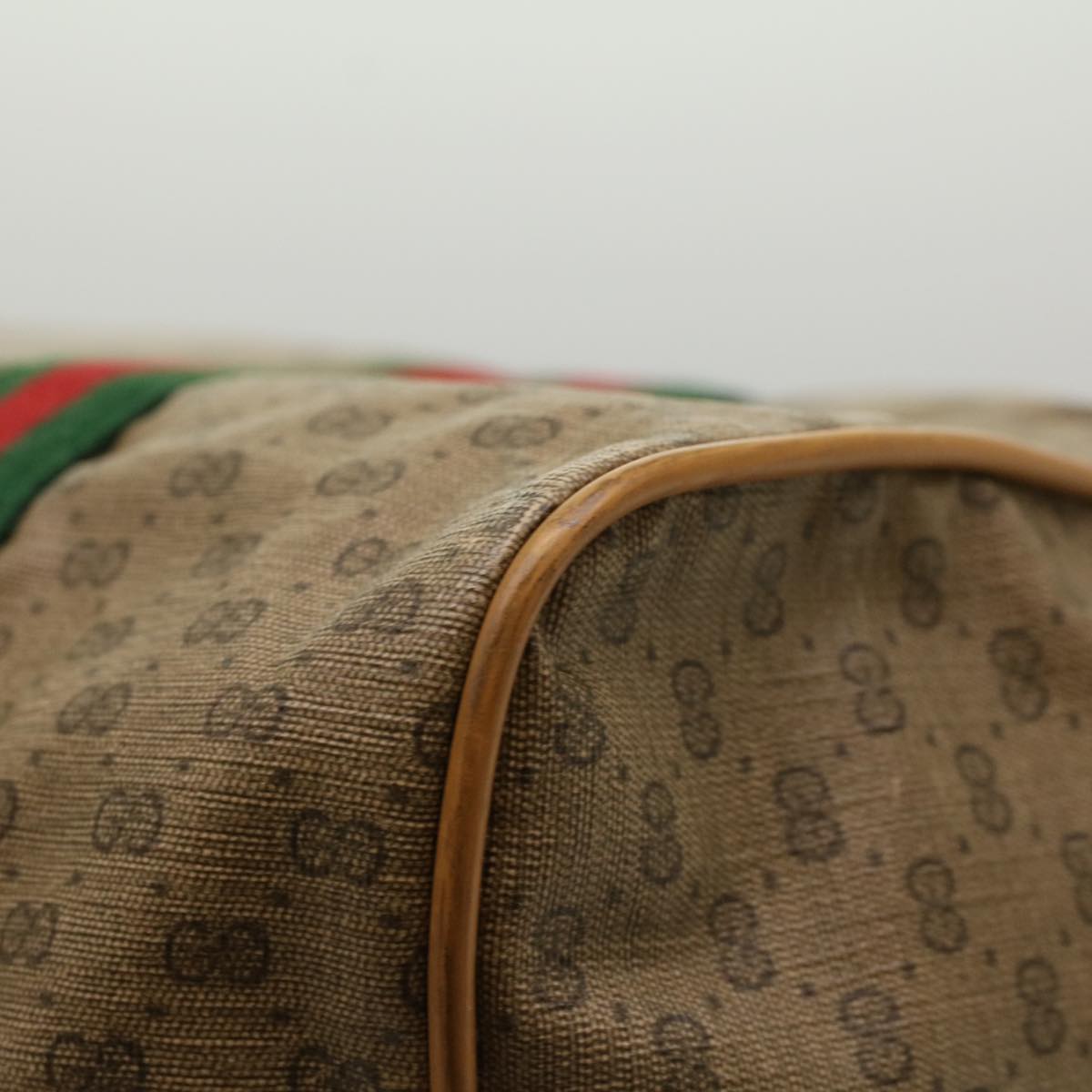 GUCCI Micro GG Canvas Web Sherry Line Boston Bag Beige Red Green ep1122