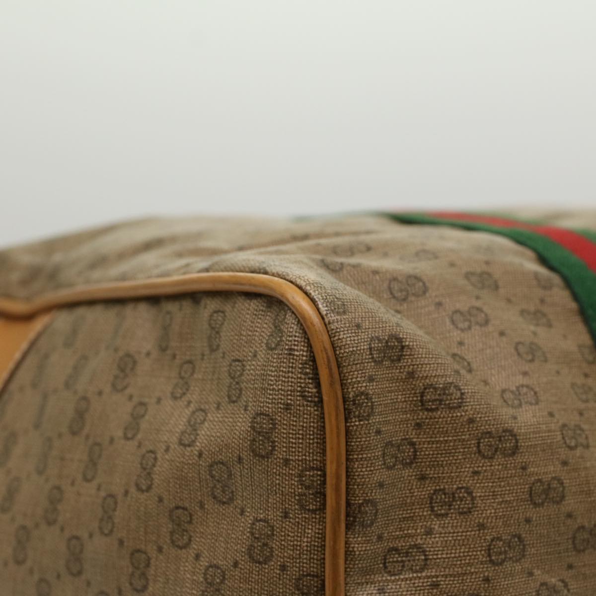 GUCCI Micro GG Canvas Web Sherry Line Boston Bag Beige Red Green ep1122